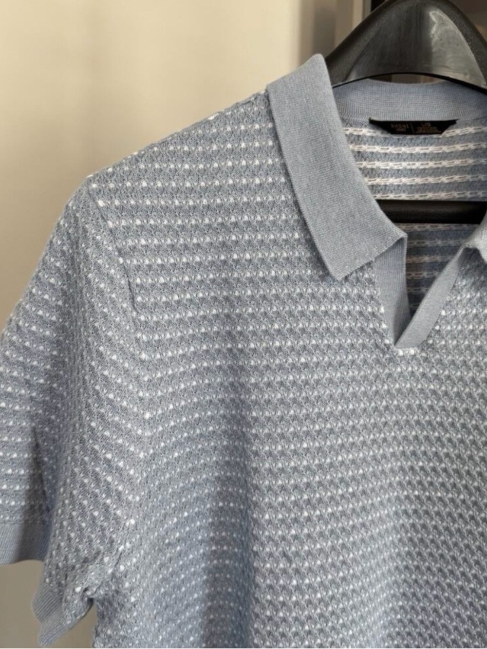 Rhone Men’s Arctic Blue/White Johnny Collar Polo Large NWT - Picture 3 of 7